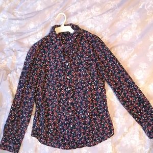 Floral, button down, long sleeve